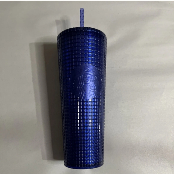 SALE!! 2 FOR $30 Starbucks Blueberry Pearl Grid Glitter Venti 24 oz Tumbler Cup - Picture 3 of 12